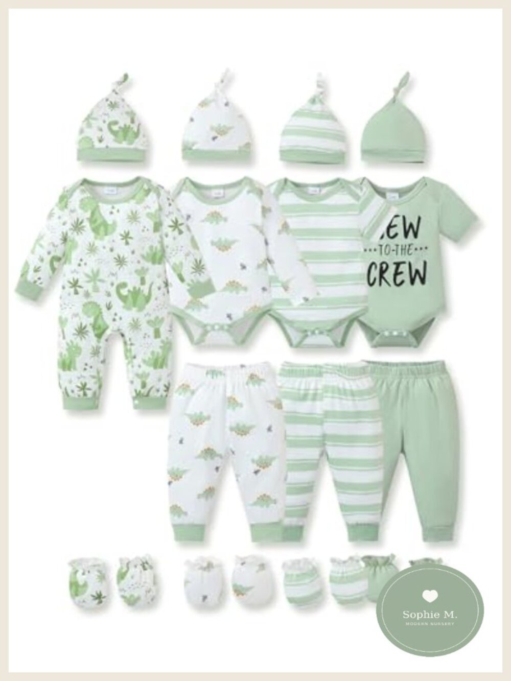 Preemie Baby Boy Girl Outfit Set 19 Pieces Romper Pants Layette